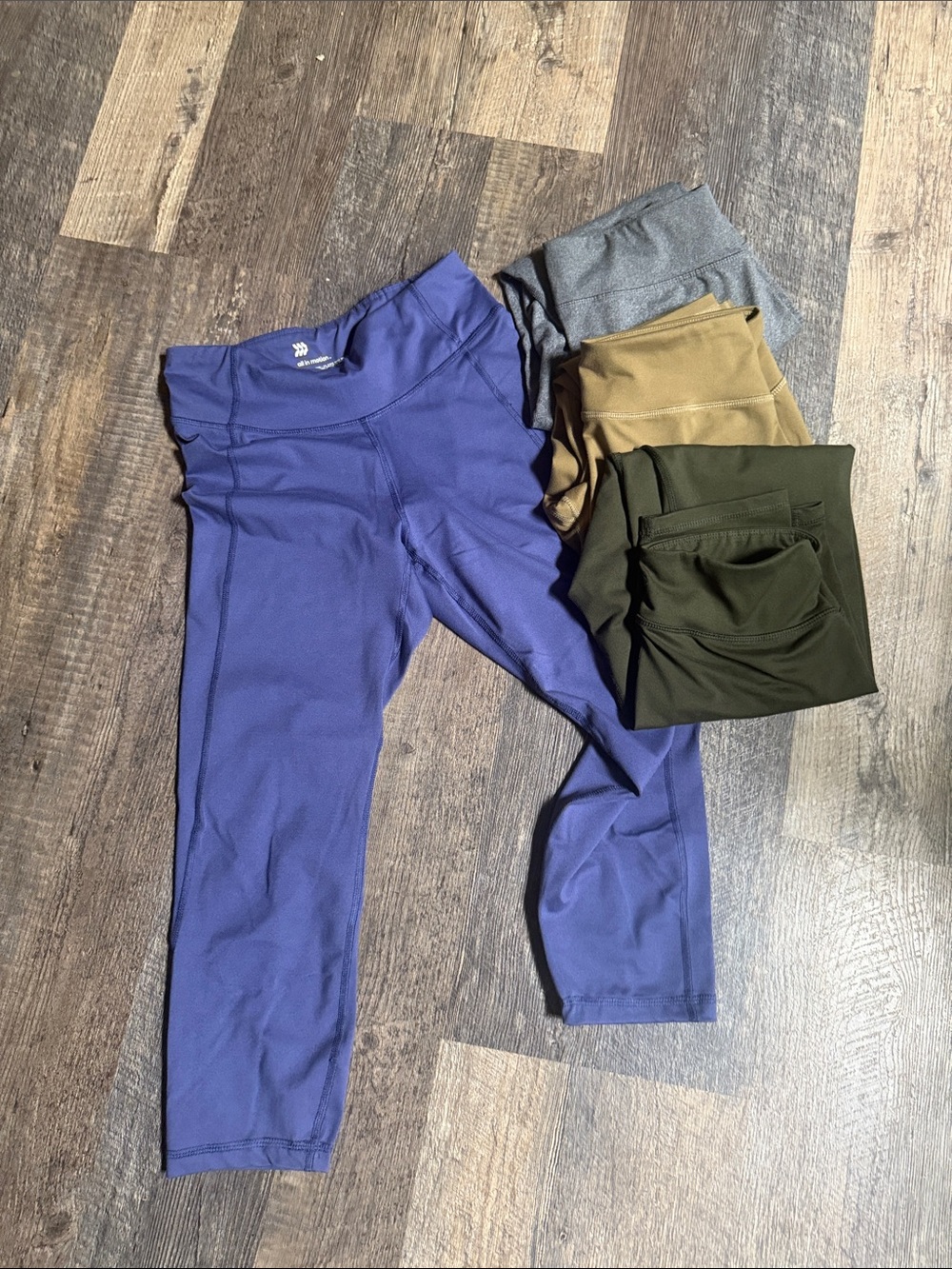 all in motion Purple Leggings with Assorted Olive, Tan & Gray Pairs